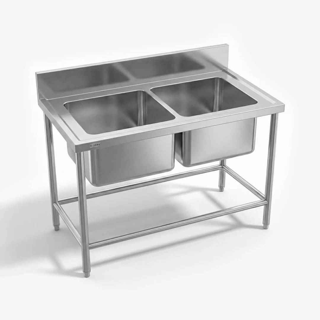 Double Sink With Splashback