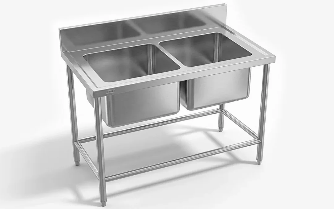 Double Sink With Splashback